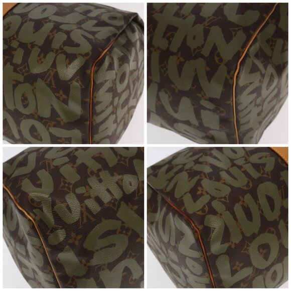 LOUIS VUITTON Monogram Graffiti Keepall 50 Boston Bag Khaki M92196 Auth 90286AV - Picture 16 of 16